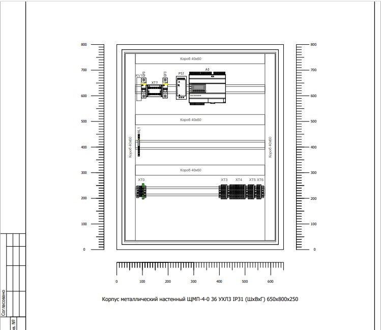 Рисунок 8. Чертеж внешнего вида шкафа Рисунок 8. Чертеж внешнего вида шкафа