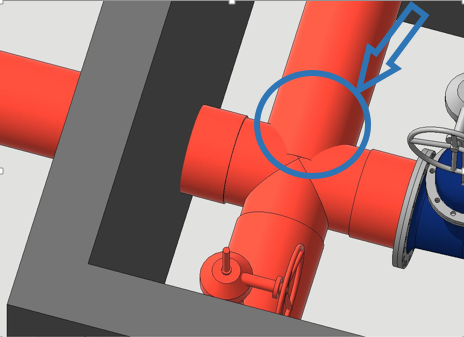 Рисунок 3. Узел присоединения трубопроводов выполнен неправильно. 3
