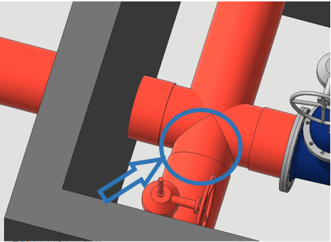 Рисунок 2. Узел присоединения трубопроводов, выполненный правильно. 2